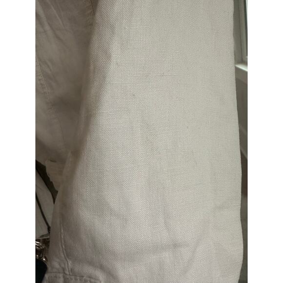 Burberry Brit Patchford Parchment Linen Moto Biker Full Zip Belted Jacket Size 4 - Picture 12 of 14